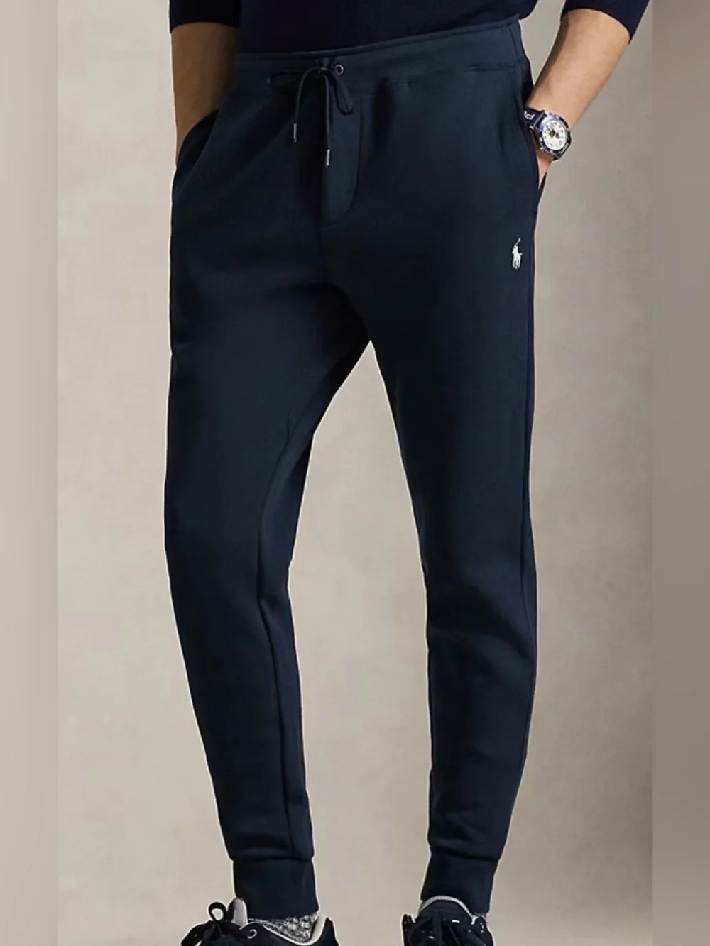 Polo Ralph Lauren Mens Double Knit Joggers Size XL Navy Blue Sweatpants Pony - Picture 1 of 8